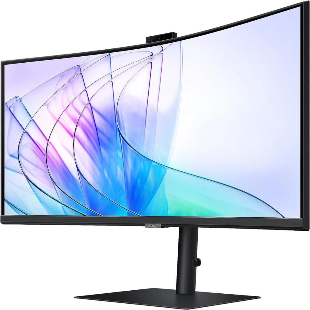 Samsung ViewFinity S6 S34C504N 34-Zoll Ultra-WQHD-Monitor mit 100 Hz Bildwiederholrate und integrierten Lautsprechern.